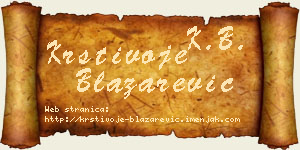 Krstivoje Blažarević vizit kartica